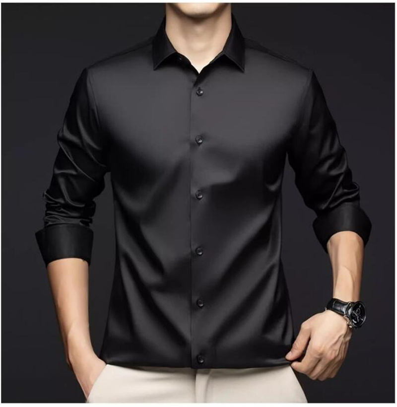 Men Long Sleeve Professional S - đánh giá và giá Mens Satin Silk Dress Shirt