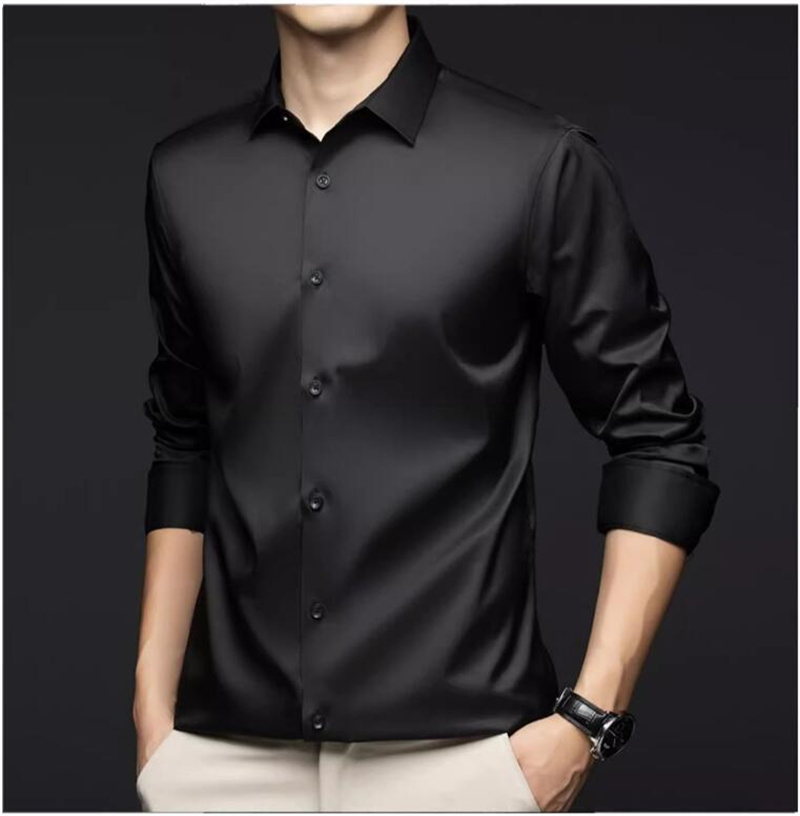 Men Long Sleeve Professional S - đánh giá và giá Mens Satin Silk Dress Shirt