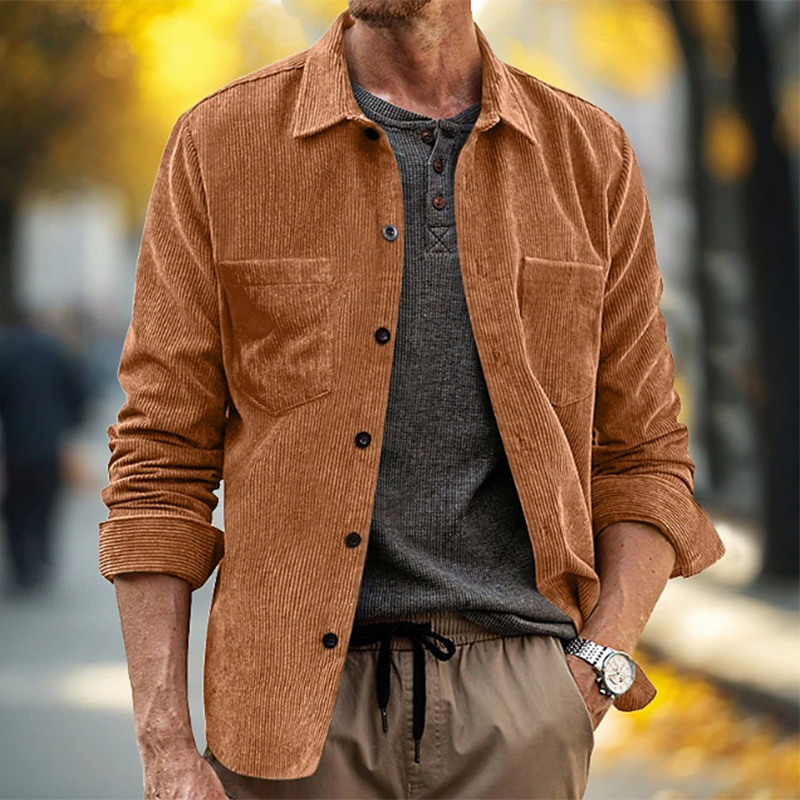 Spring Fall Daily Leisure Mens - đánh giá và giá Corduroy Button Up Shirt Men
