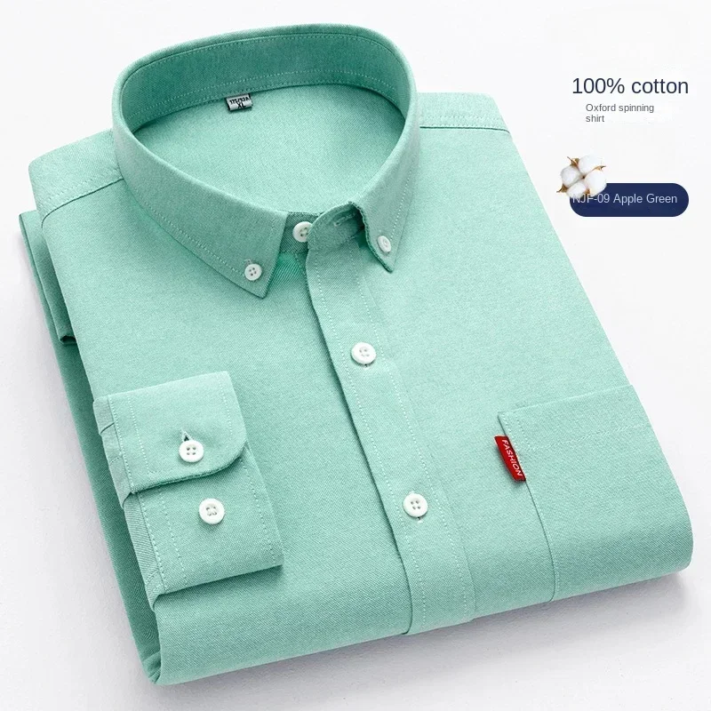100% Pure Cotton Men's Solid C - đánh giá và giá Oxford Cotton Casual Shirt Business