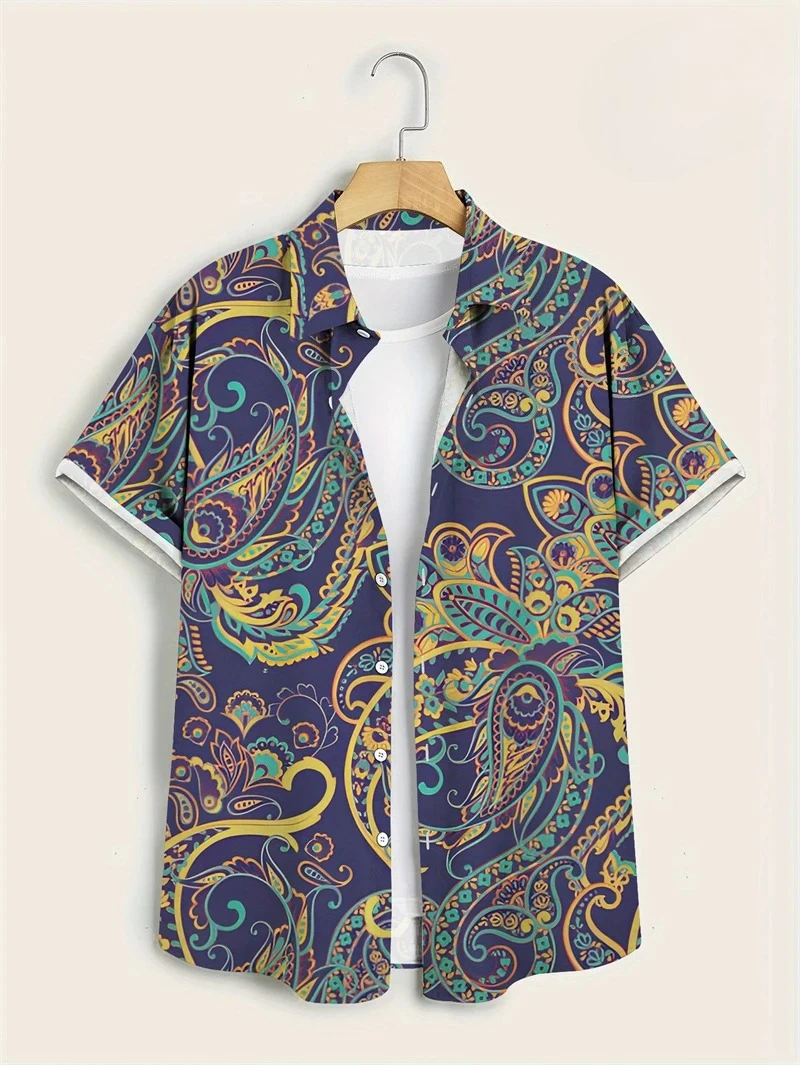 Purple Base Colorful Paisley H - đánh giá và giá Vintage Hawaiian Floral Shirt