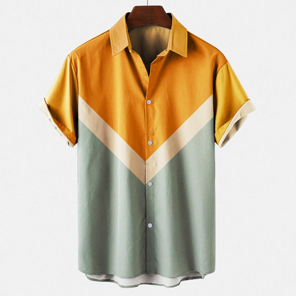 Men's Vintage Retro Striped Co - đánh giá và giá Short Sleeve Bowling Shirt Retro